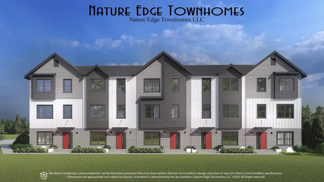 a front view of multiple houses