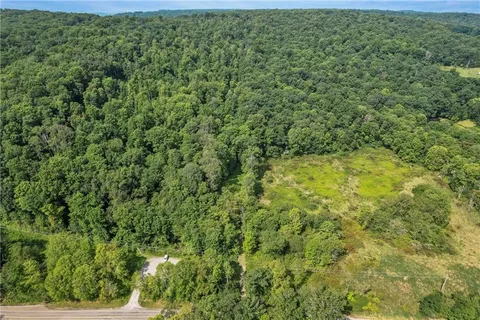 a view of a large yard with lots of green space