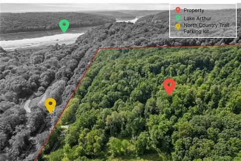 a view of a bird with sitting area