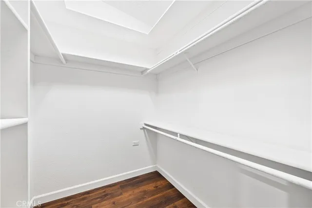 a view of small space with wooden floor