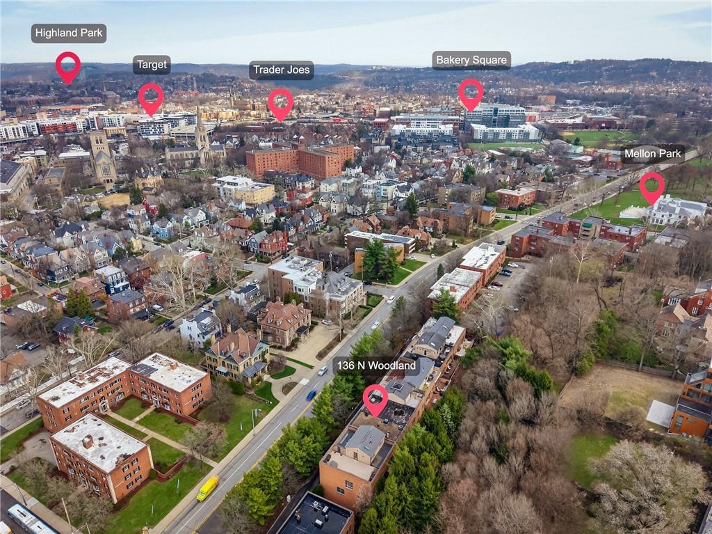 136 North Woodland Road Pittsburgh, PA 15232 - Photo 41 of 43 an aerial view of residential houses with outdoor space