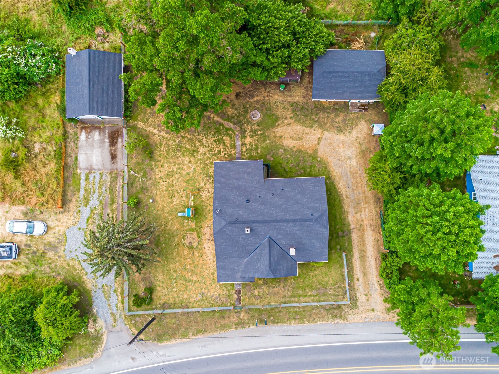 537 McNaught Road South Roy, WA 98580 - Photo 21 of 32 an aerial view of a house with a yard