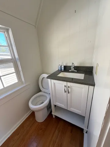 a view of an empty room with a garage