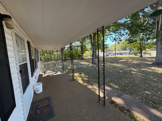a view of a porch