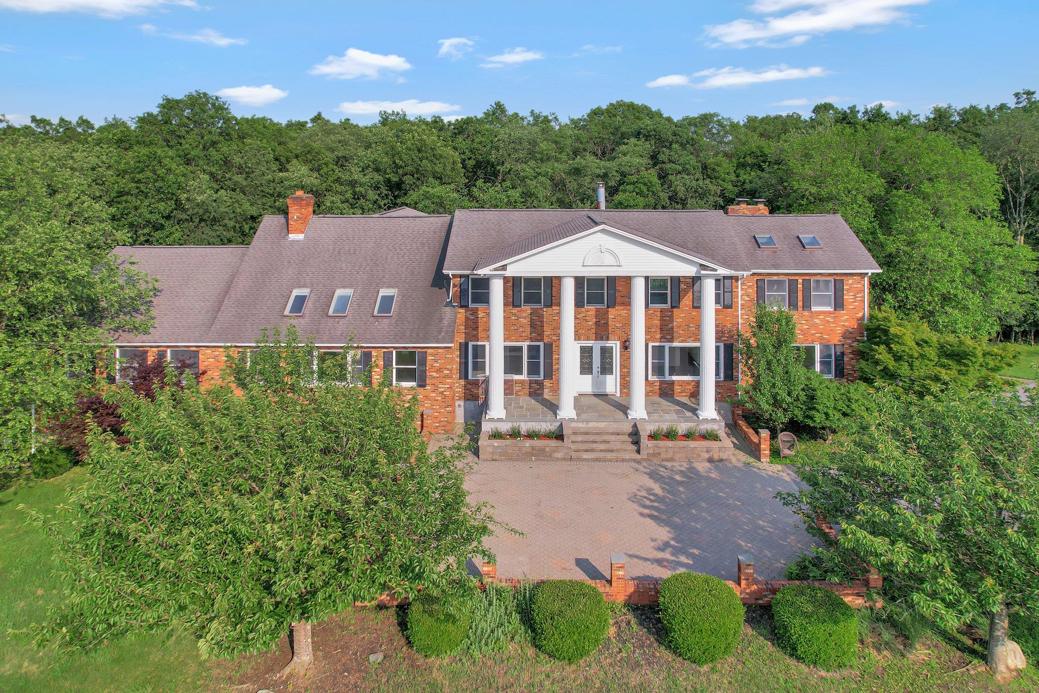 an aerial view of a house
