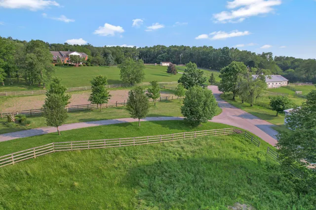 a view of a golf course with a lake