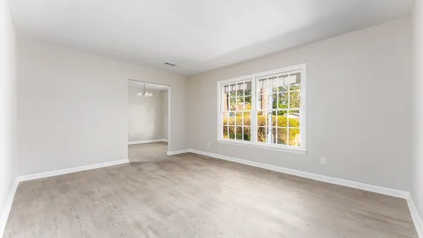 an empty room with a window