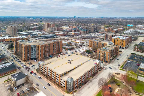 an aerial view of a city