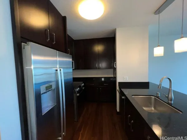 a close view of kitchen appliances