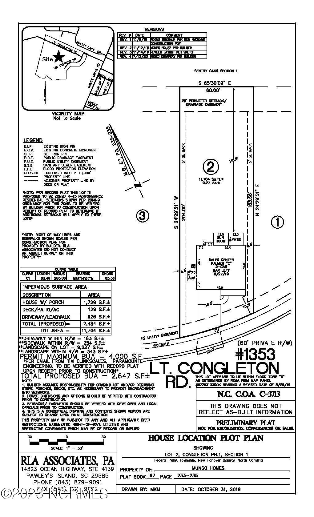 1353 Lieutenant Congleton Road, Unit LOT 2 Wilmington, NC 28409 - Photo 3 of 28 2 CG Plot Plan REV