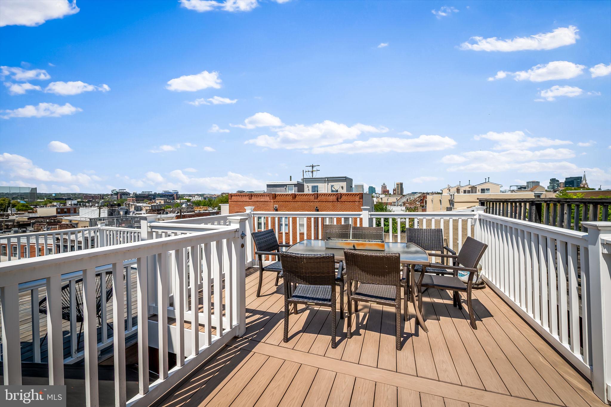 61 East Heath Street Baltimore, MD 21230 - Photo 26 of 30 a view of a balcony with wooden benches