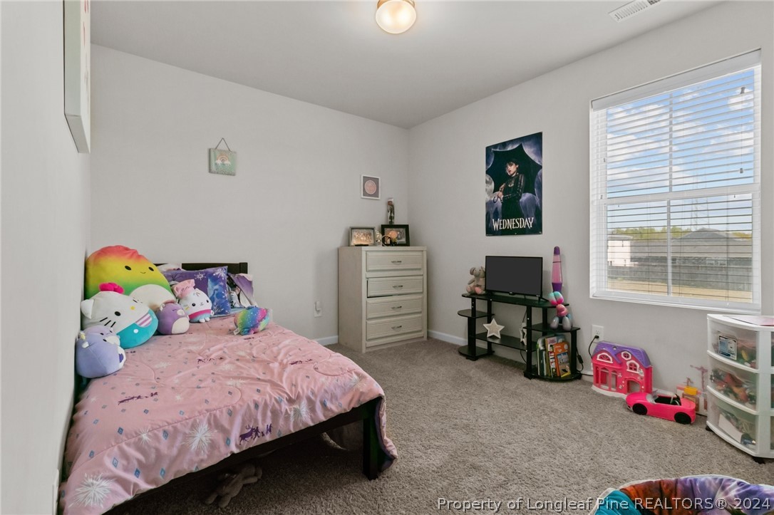 5942 Lowgrass Road Stedman, NC 28391 - Photo 18 of 28 a bedroom with a bed a table and a closet