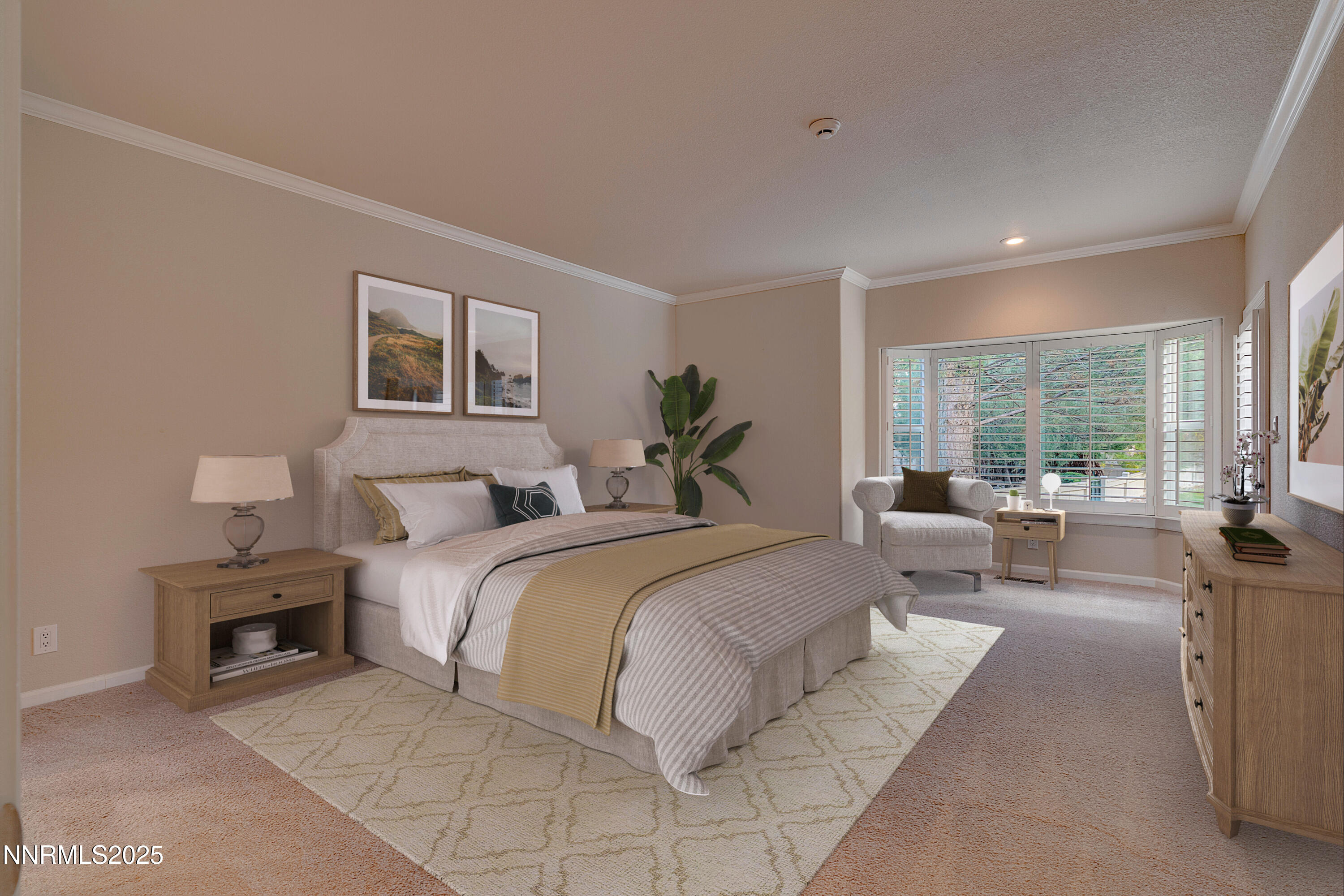 4052 Caughlin Creek Road Reno, NV 89519 - Photo 6 of 37 a large bedroom with a bed and glass windows