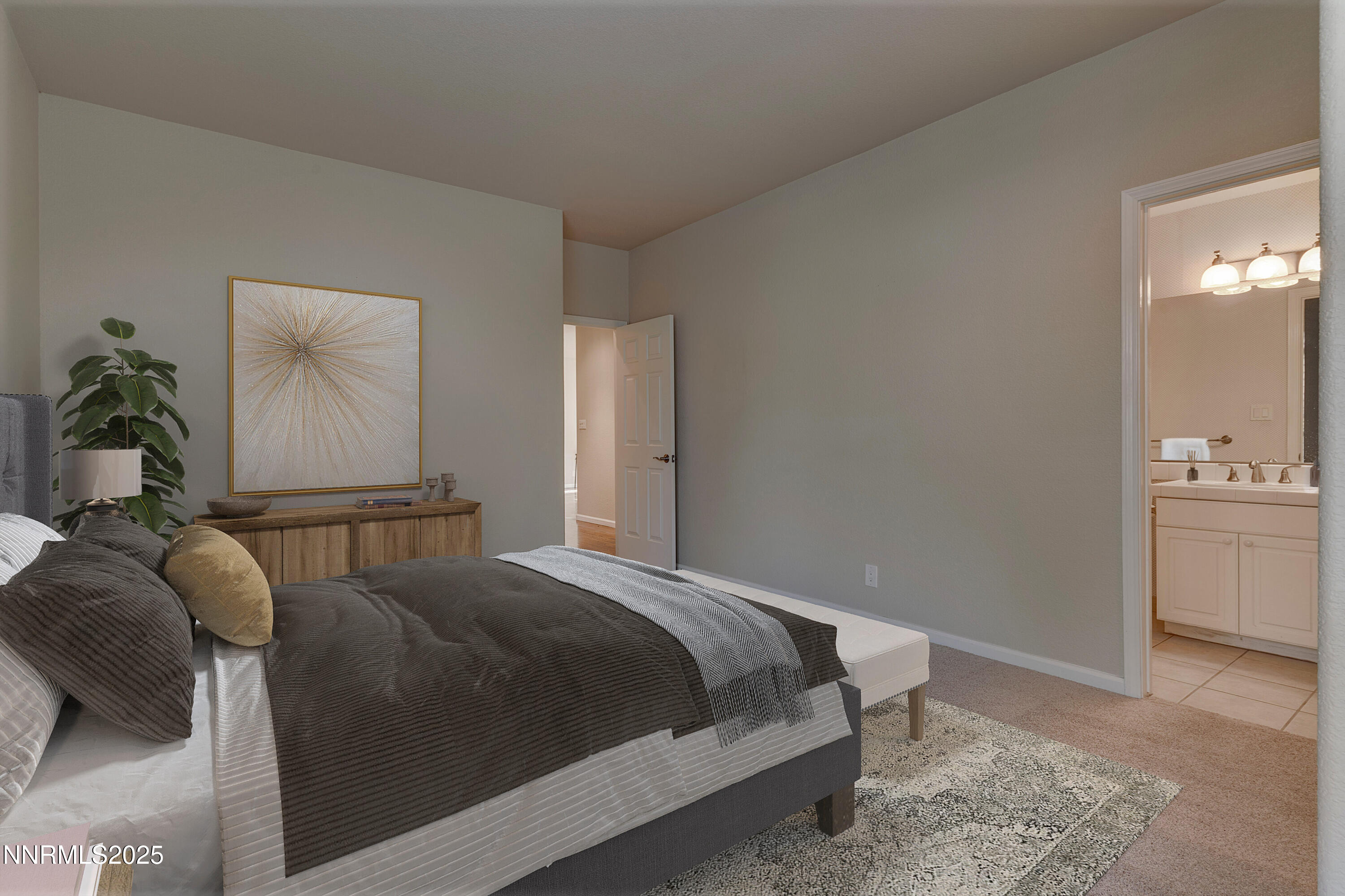 4052 Caughlin Creek Road Reno, NV 89519 - Photo 7 of 37 a bedroom with a bed and a mirror