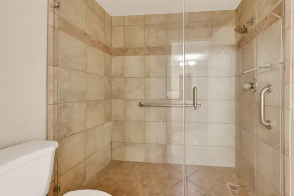 a bathroom with a shower