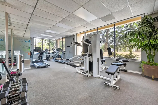a view of a livingroom with furniture and windows