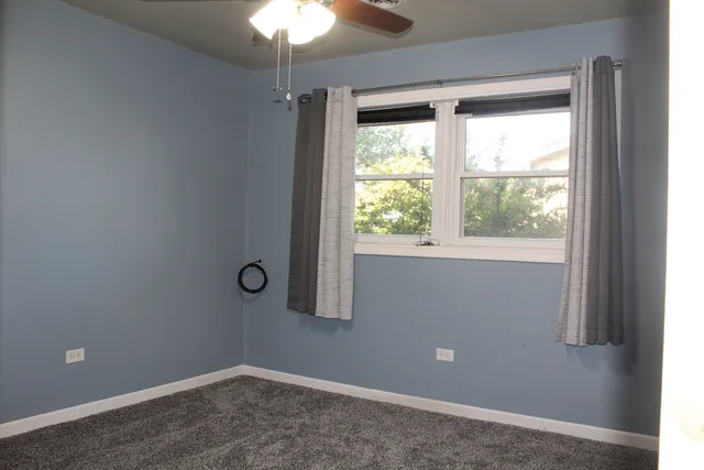 a view of a small space with a window