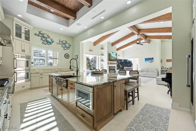 a kitchen with lots of counter top space