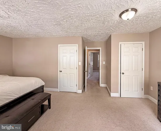 a bed room with a bed and closet