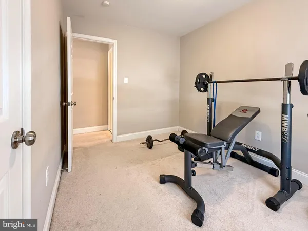 a view of a workspace with gym equipment