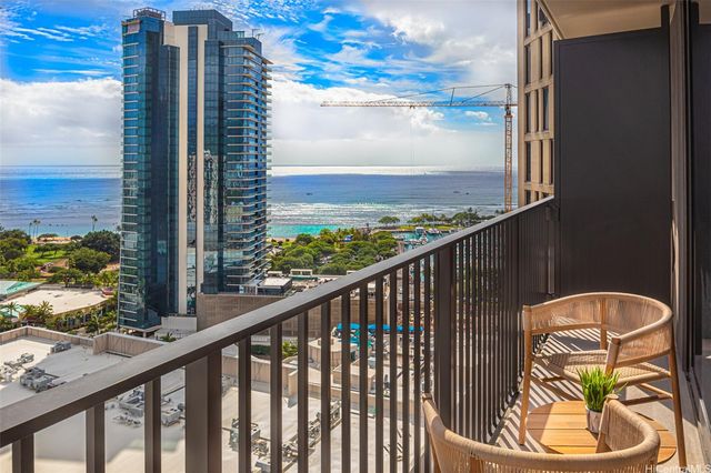 a view of balcony with furniture