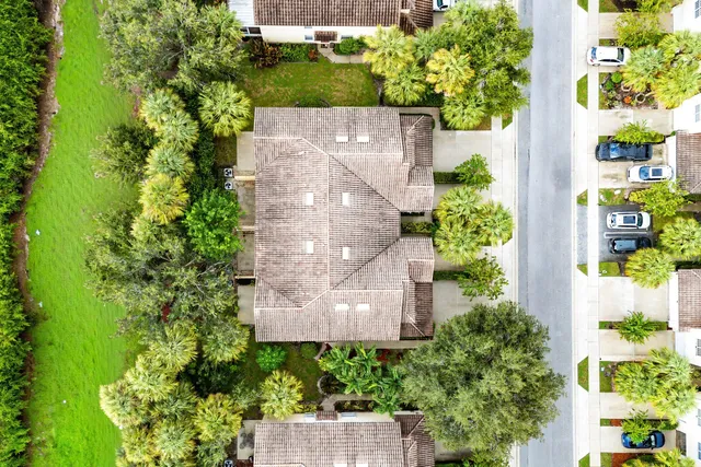 an aerial view of a house