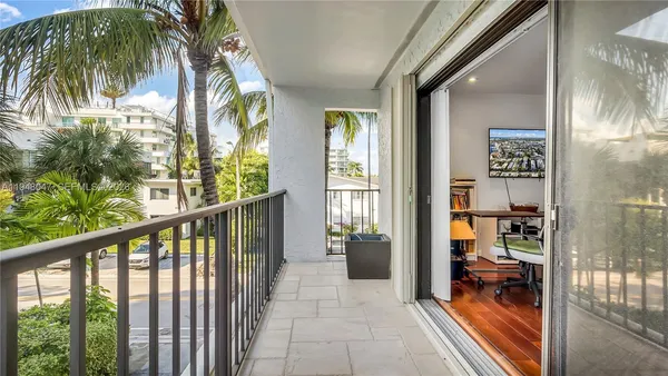 a view of a balcony