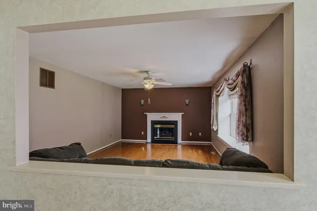 a view of an entryway with a fireplace