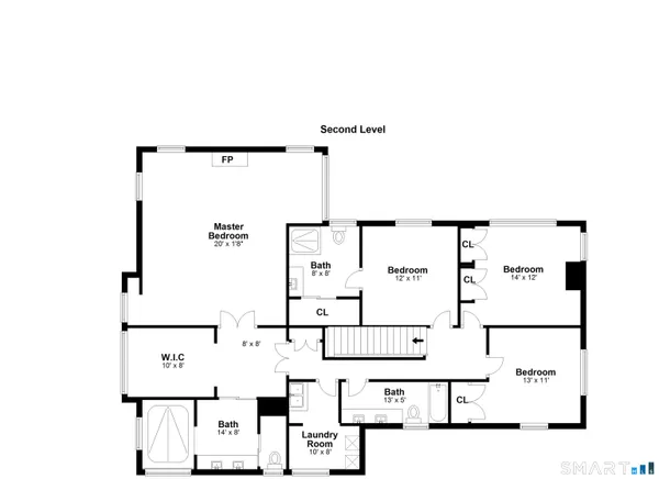 a picture of a room with a white wall and a refrigerator