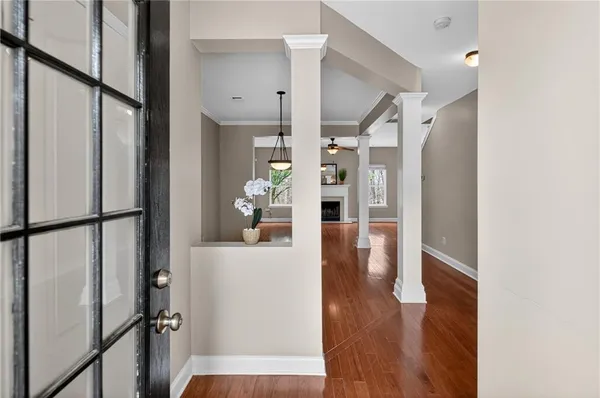 view of living room with furniture and wooden floor