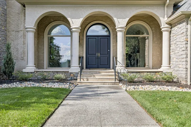 a front view of a house