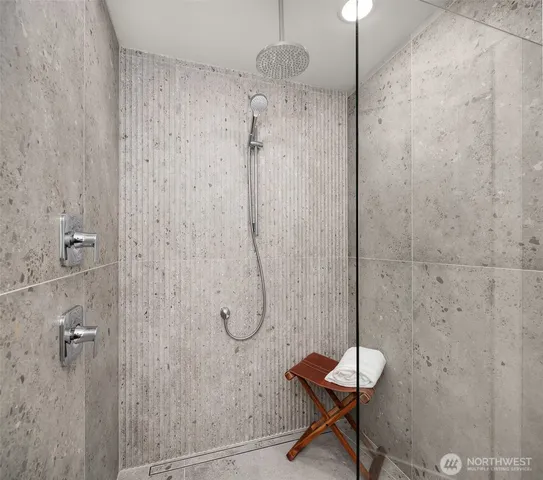 a bathroom with a shower