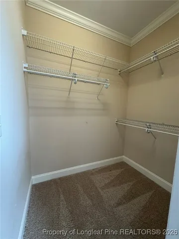 a view of a room with racks on the wall