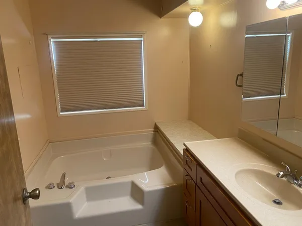 a bathroom with a sink and a bathtub
