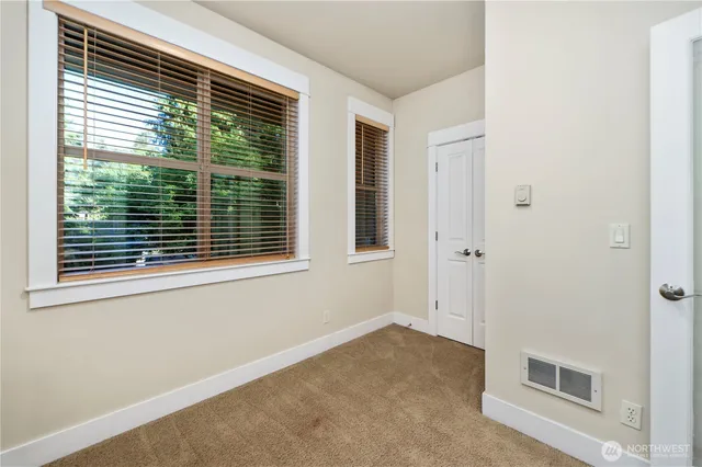 a view of a livingroom with a window
