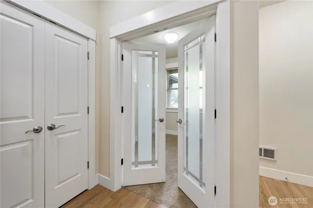 a view of a bathroom with a shower
