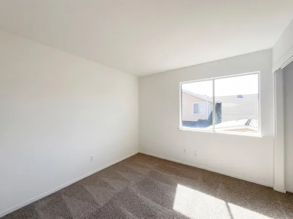 an empty room with a window