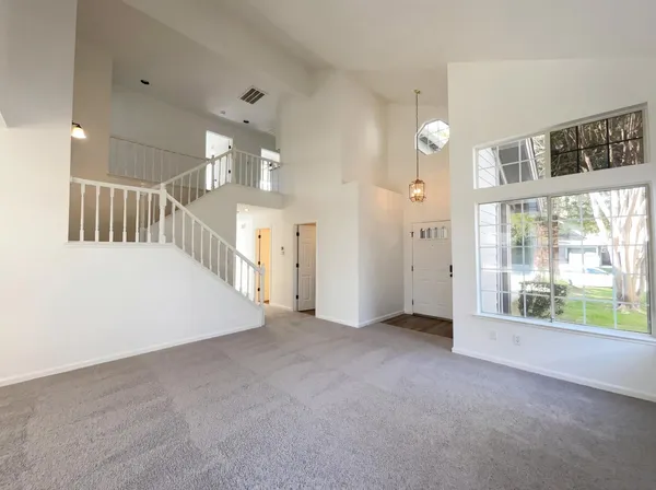 a view of an entryway with staircase