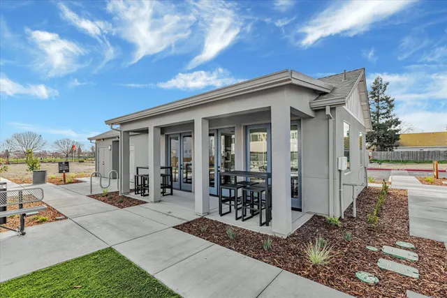 a view of a house with lounge chair