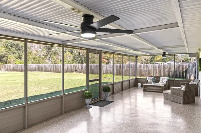 a view of a room with an empty space