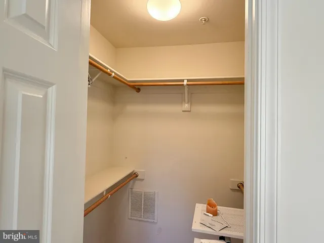 a view of small space with racks on the wall