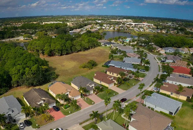 an aerial view of multiple house