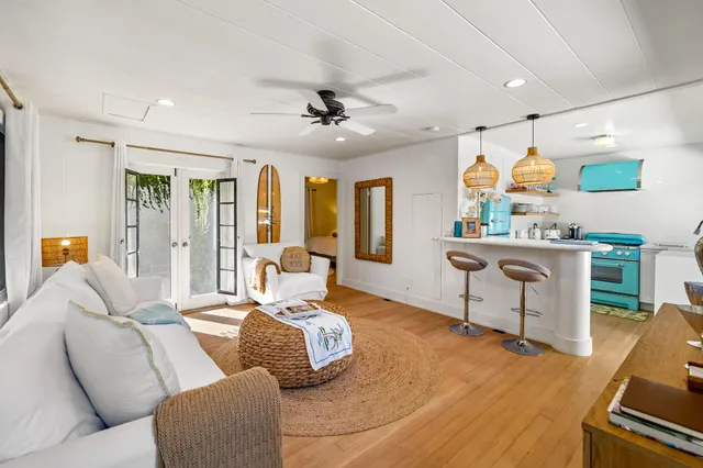 a living room with furniture