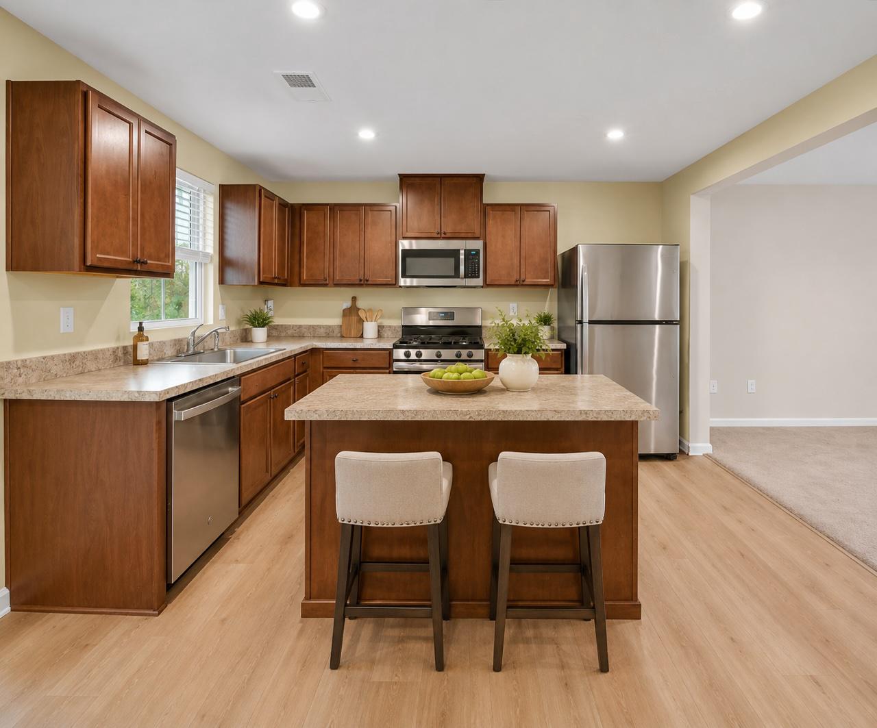 317 Comfort Road Williamstown, NJ 08094 - Photo 12 of 24 Digital Staging-kitchen with warm wood tones.