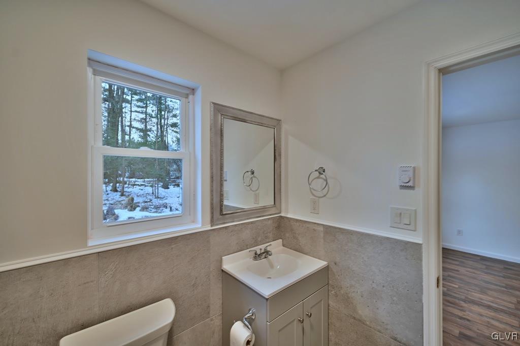 139 Winter Hill Road Effort, PA 18330 - Photo 24 of 50 a bathroom with a window a sink and a mirror