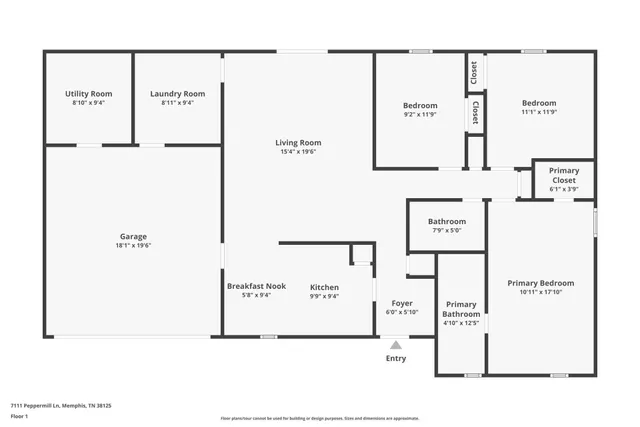 $1,735 | 7111 Peppermill Lane, Memphis, TN 38125