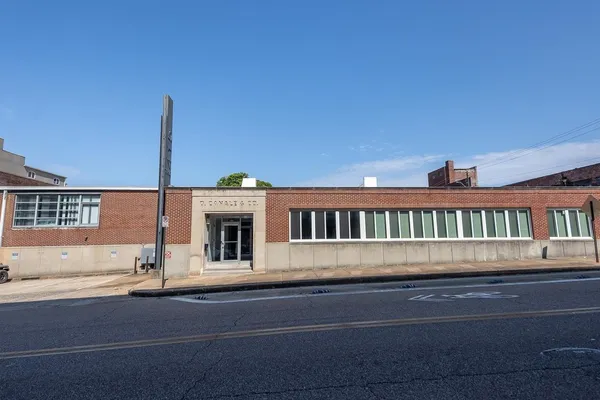 a front view of a building