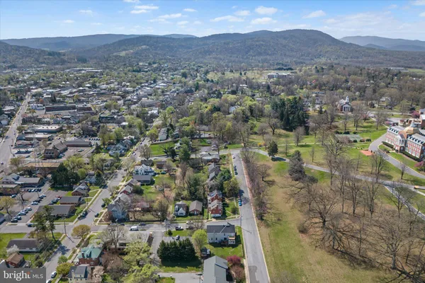 an aerial view of a city with lots of residential buildings