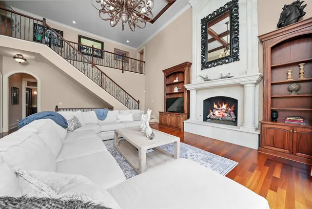 a view of a hallway with washer and dryer