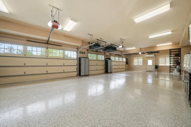 a view of a lake with a yard